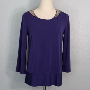 Daisy Fuentes Embellished Blouse Size S